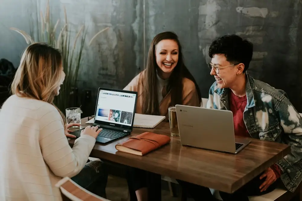 Women collaborating on a project